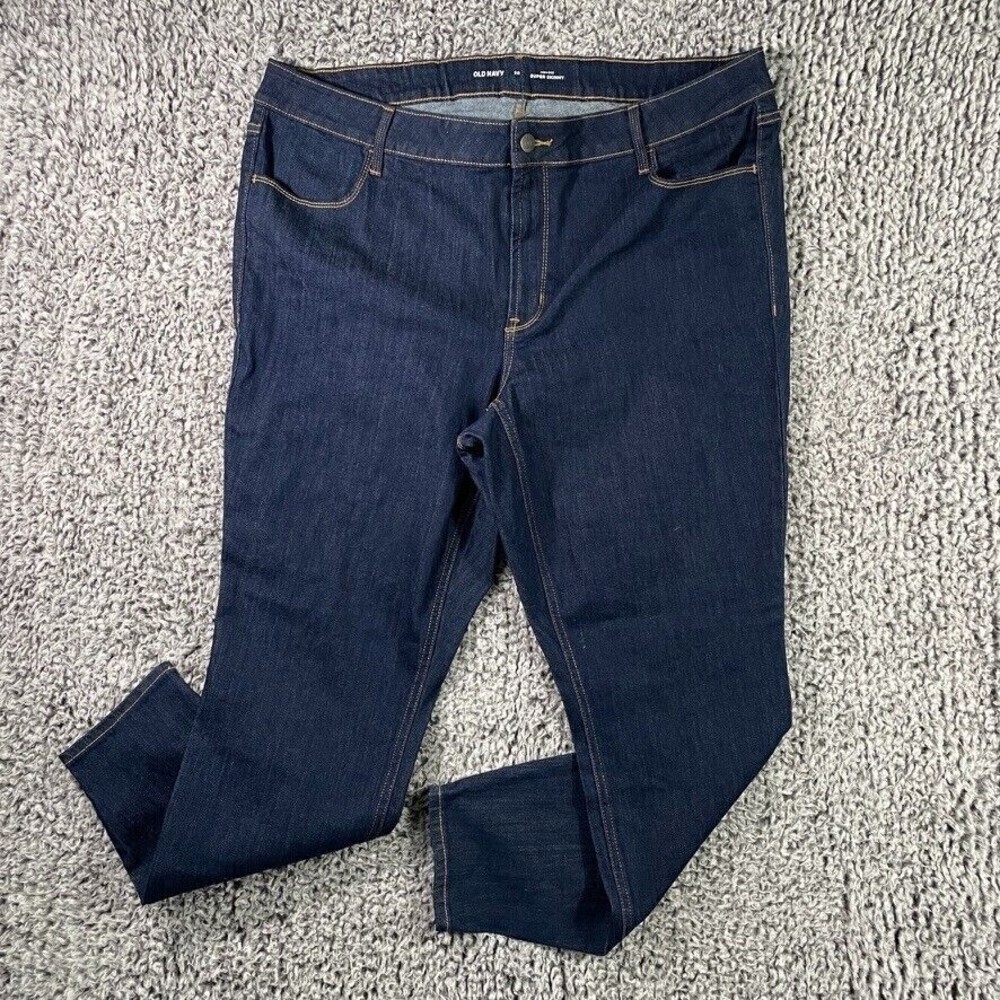OLD Navy Jeans Women's Size 20 Super Skinny Jeans High-Rise Dark Wash Denim Pant